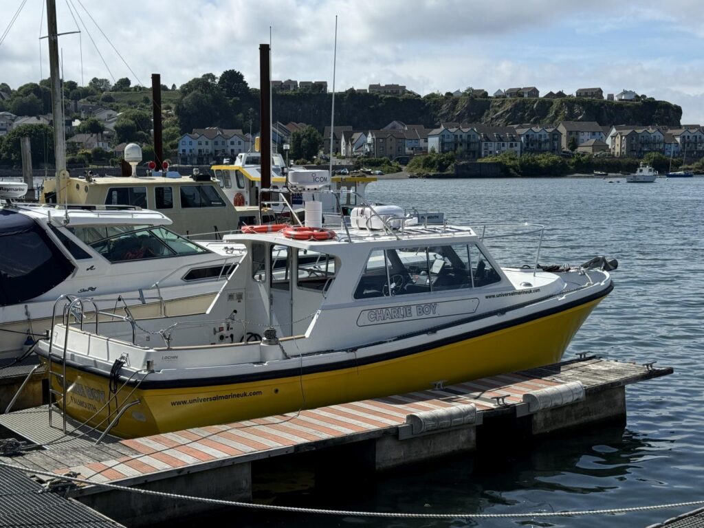 Universal Marine Plymouth Workboat Charter Charlie Boy Lochin 333 Starboard Side View