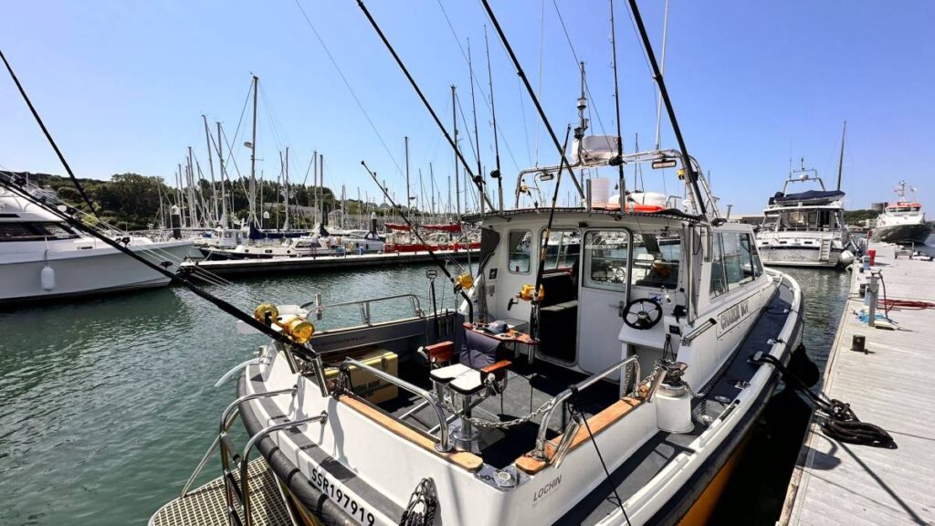 Opportunity Charters Charlie Boy Berthed after a successful day fishing and catching Bluefin Tuna