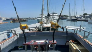 Opportunity Charters Charlie Boy departing for another successful day catching Bluefin Tuna here she is fully loaded with brand new fishing gear