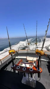 Opportunity Charters Charlie Boy returning after a successful day fishing and catching Bluefin Tuna with latest big game fishing equipment